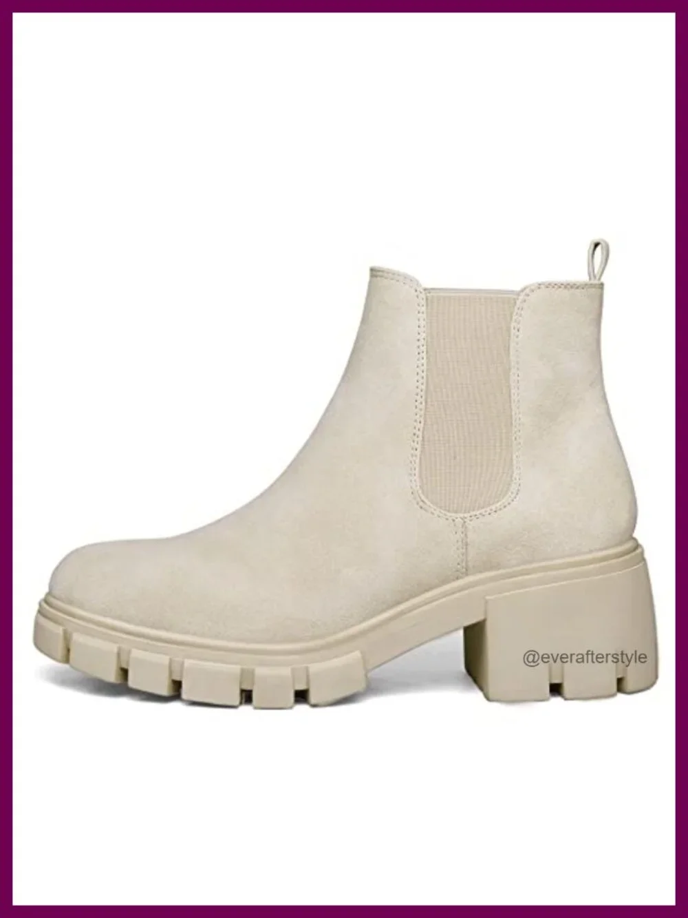 Women's Platform Chelsea Boots Lug Sole Slip On Chunky Block Heel Ankle Booties